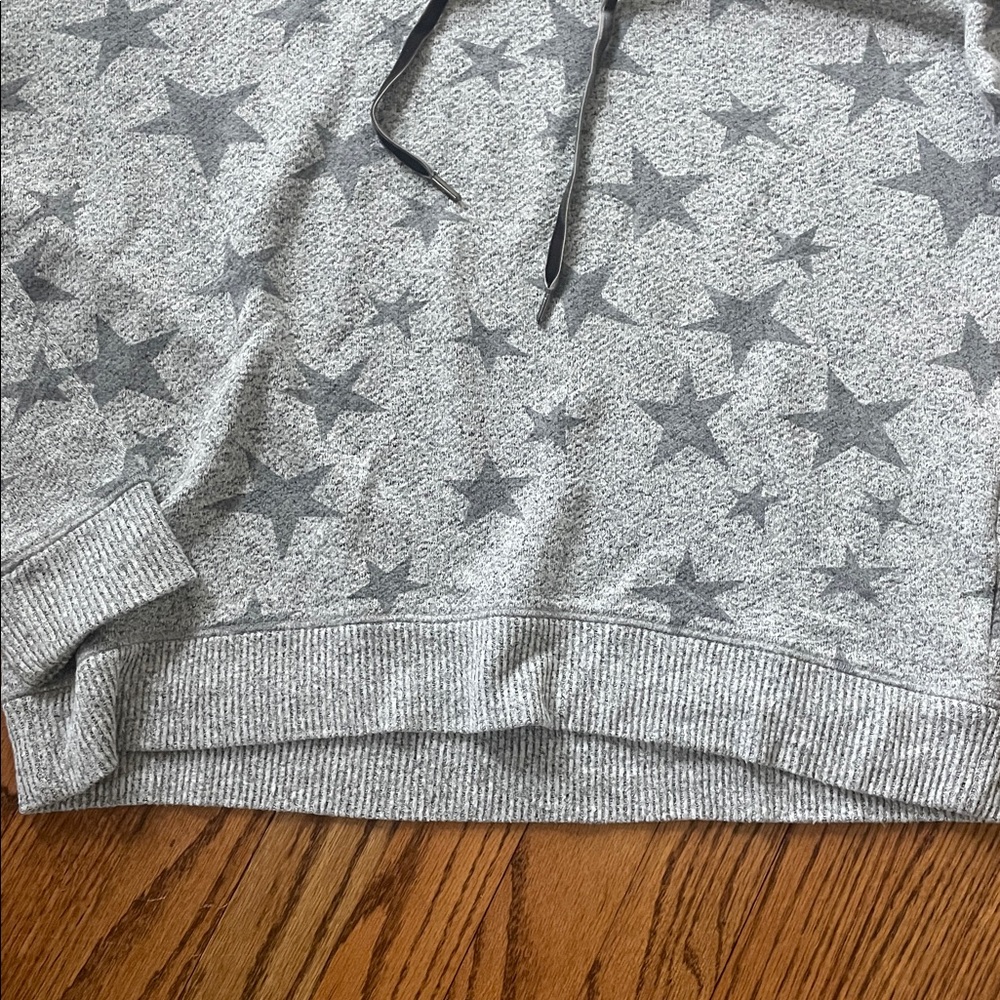 Rails Murray Hooded Sweatshirt Melange Grey Stars Size Medium Comfy Cozy - Picture 5 of 7